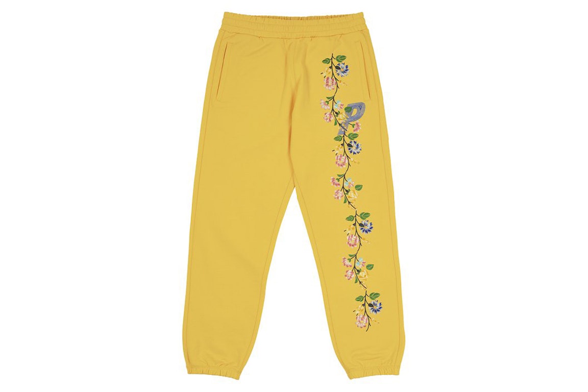 Pre-owned Palace Flower Stitch Joggers Yellow