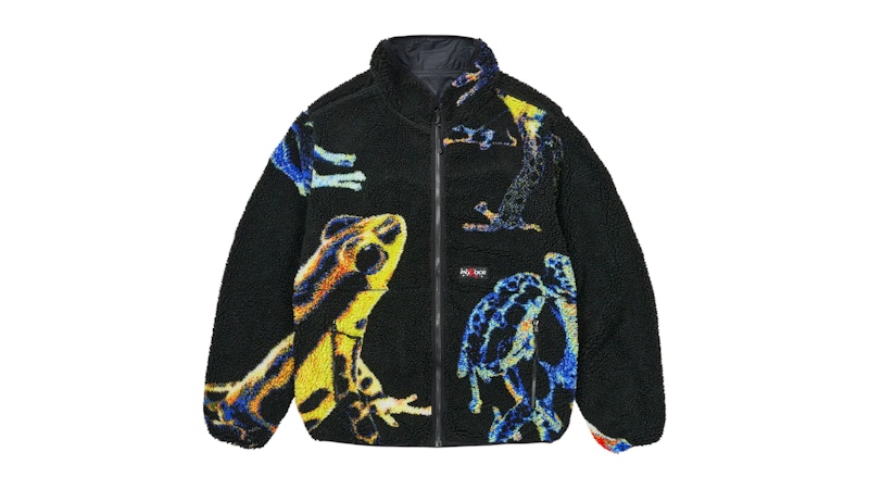 Pre-owned Palace Men's Frogger Reversible Fleece Jacket In Black