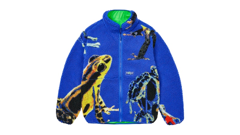 Pre-owned Palace Men's Frogger Reversible Fleece Jacket In Blue