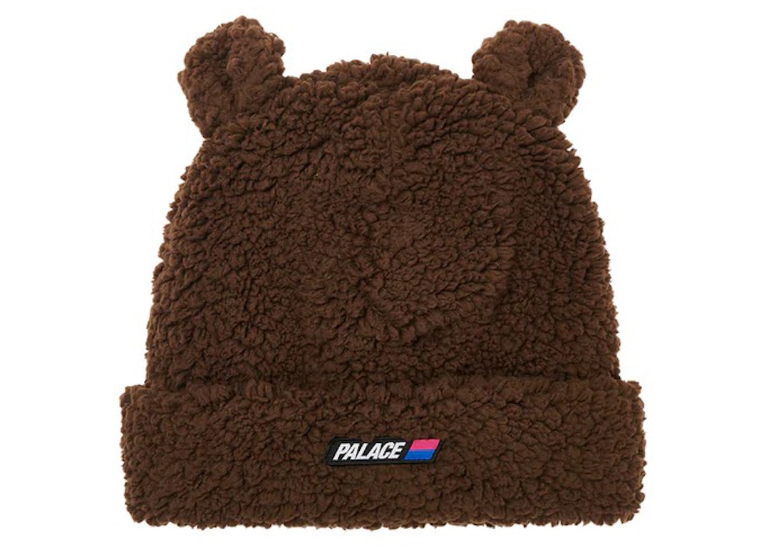 Pre-owned Palace Fuzzy Ear Beanie Brown
