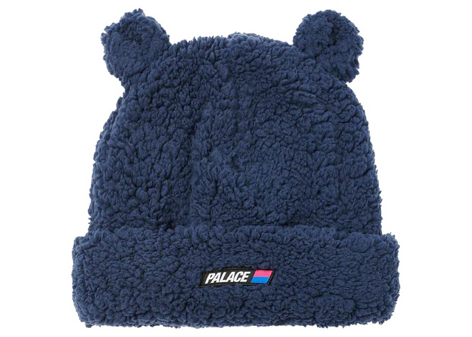 Palace Fuzzy Ear Beanie Navy S/M帽子