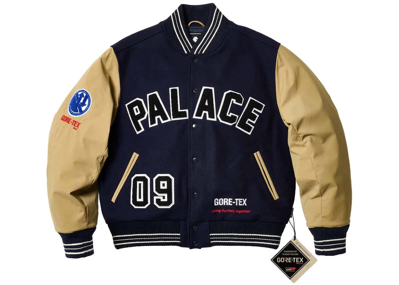 Palace GORE-TEX Going Further Varsity Jacket Navy Men's FW23 US