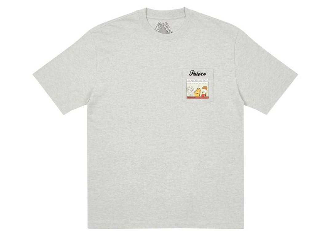Pre-owned Palace Garfield Pocket T-shirt Grey Marl