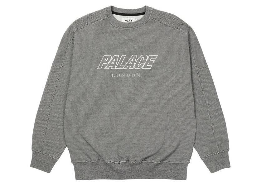 Palace Chilly Duck Out Drop Shoulder Crew Grey Marl