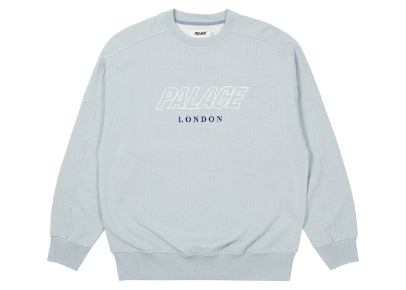 Palace Gaufre Drop Shoulder Crew Blue