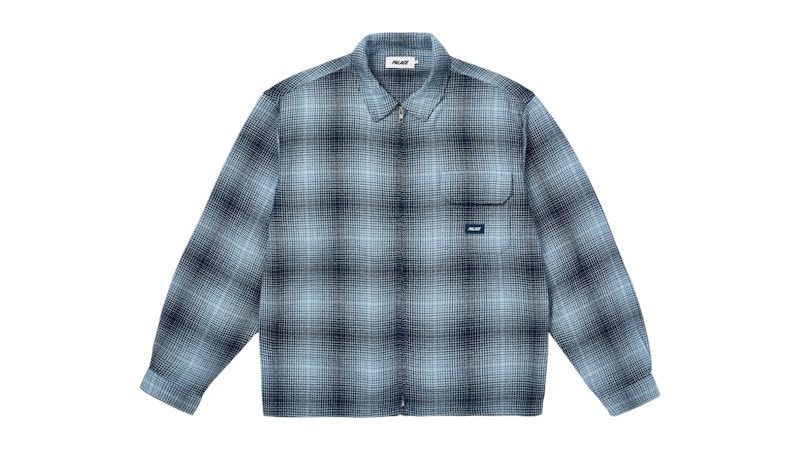 Palace Ghost Zip Shirt Navy Men's - FW25 - US