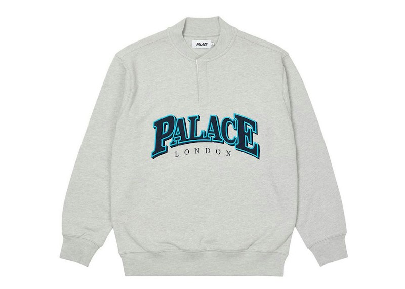 Palace Giant Button Up Crew Grey Marl