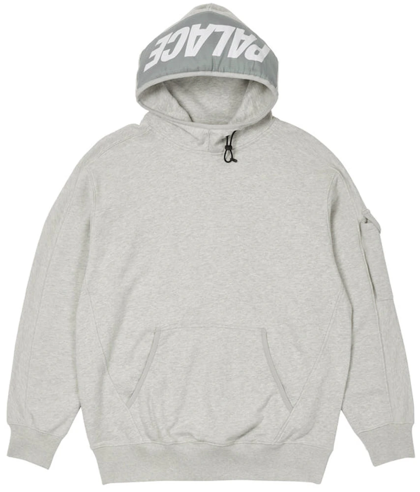 Palace Giant Woven Label Hood Grey Marl Men's - SS22 - US