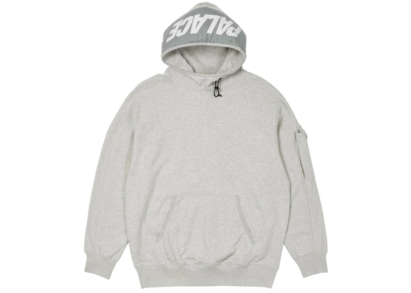 Palace Giant Woven Label Hood Grey Marl Men's - SS22 - GB