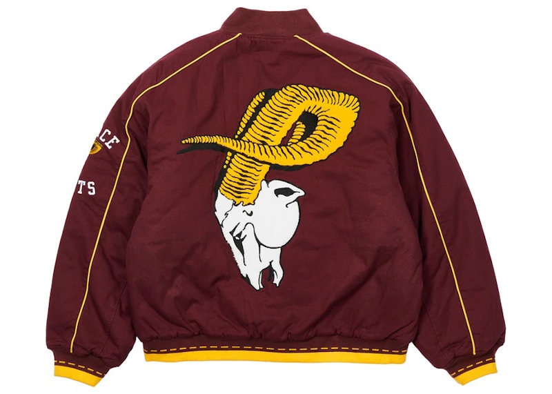 美品 Palace VARSITY JACKET BURGUNDY L Palace Goats Varsity Jacket Burgundy メンズ - SS22 - JP