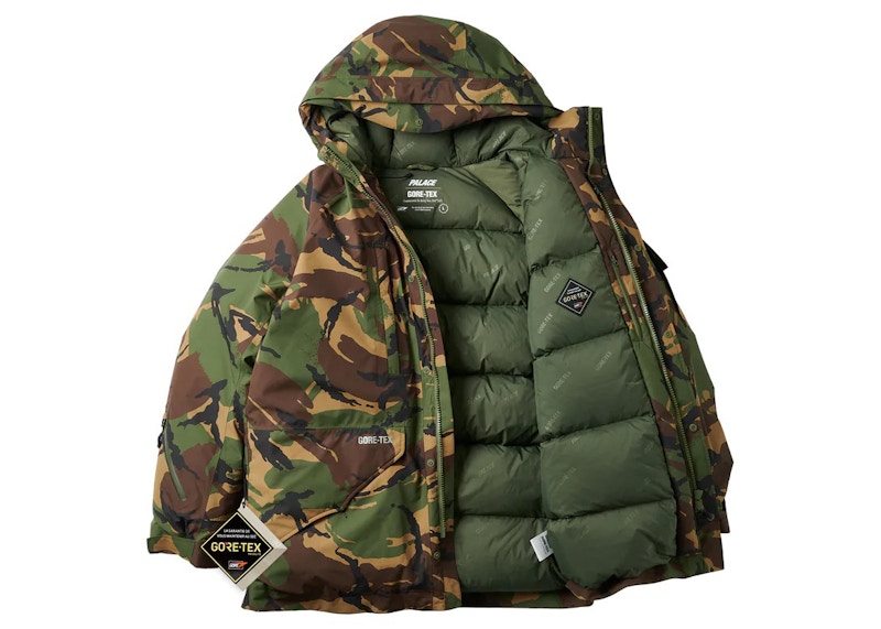 Palace Gore-Tex Down Parka Woodland DPM Camo Men's - FW22 - GB