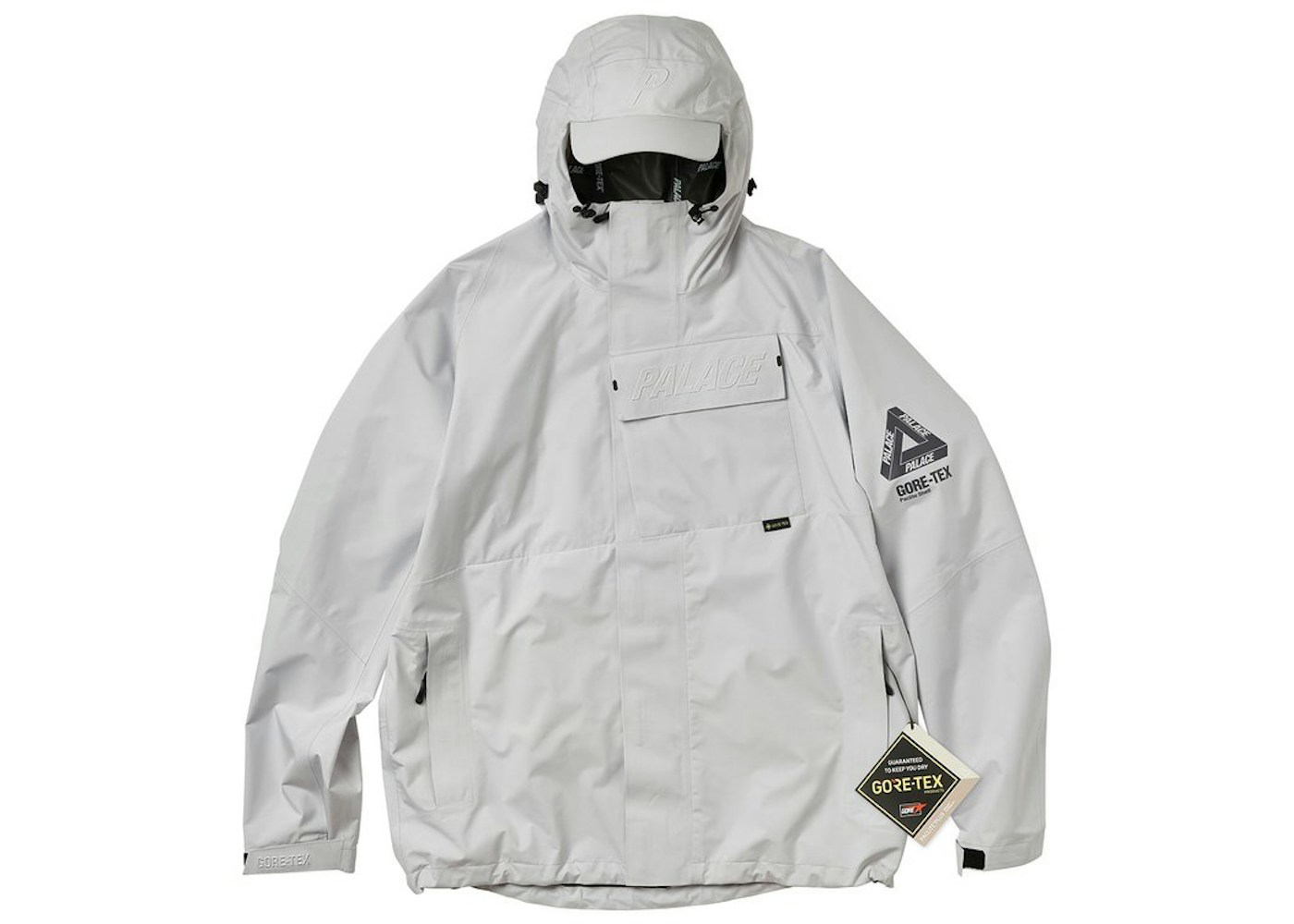 Palace Gore Tex P Cap Jacket Grey Ss21 Palace Gore Tex P Cap Jacket Grey Ss21