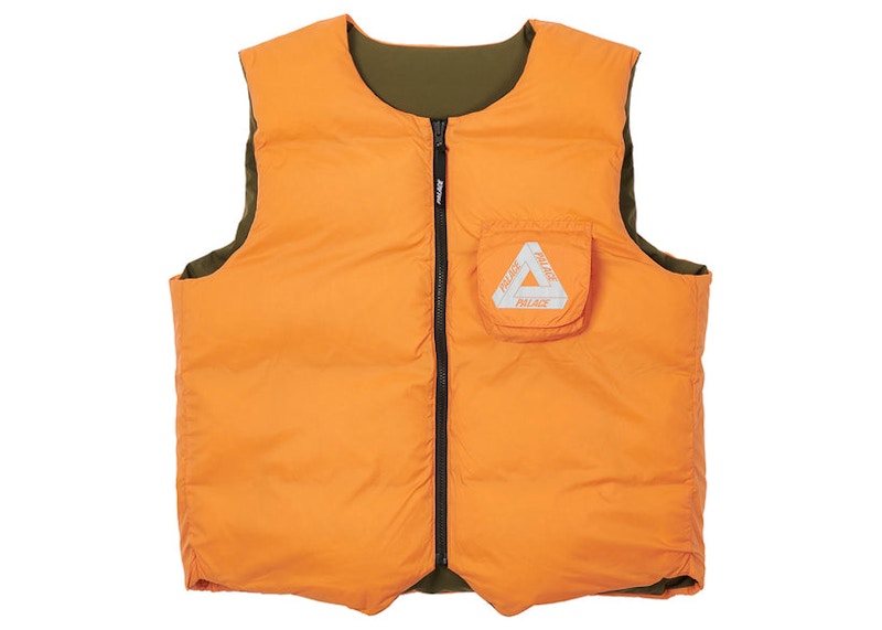 Palace Gore-tex Infinium Reverso Down Vest Olive/Orange Men's 