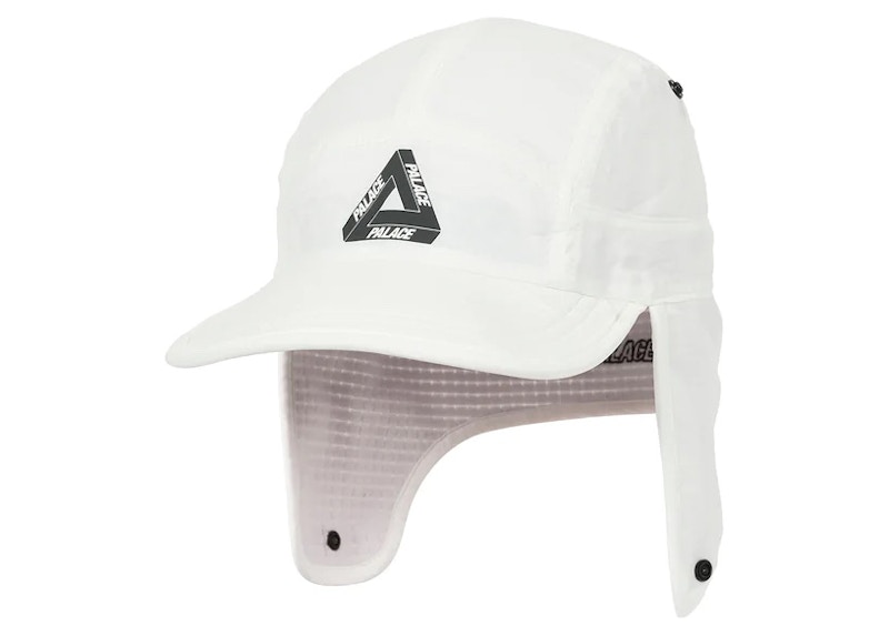 Palace Grid Fleece Reversible Earflap Hat White