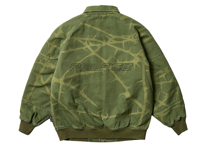 Green canvas hot sale bomber jacket