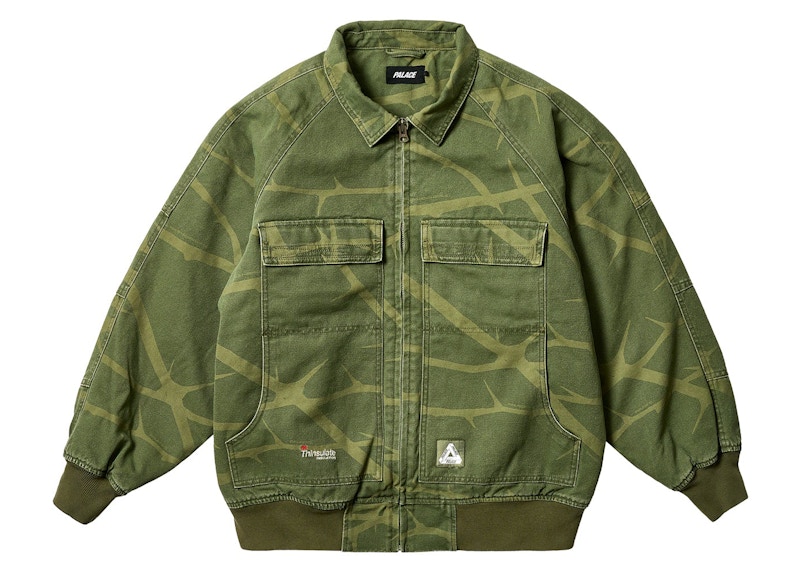 Palace Heavy Canvas Bomber Jacket Deep Green Men's - SS24 - US