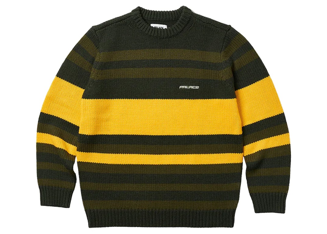Pre-owned Palace Heavy Stripe Knit Green