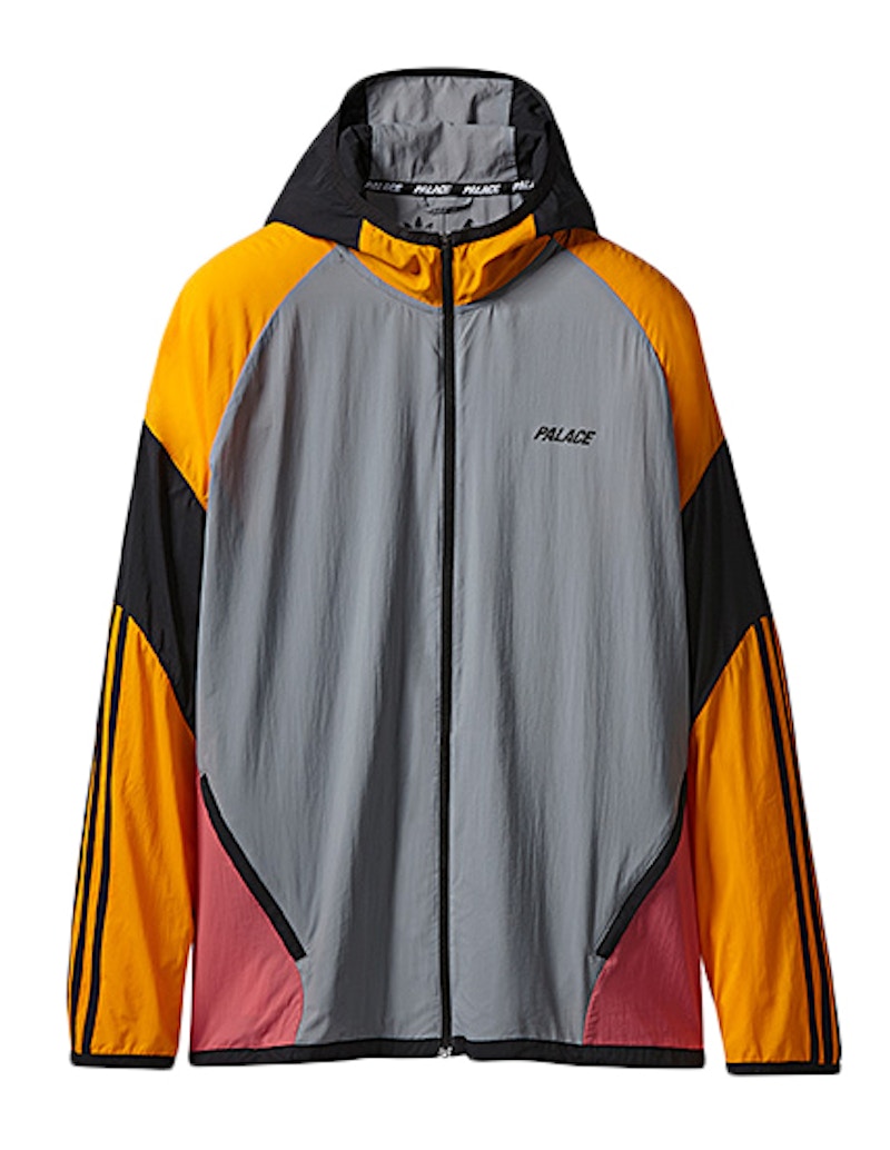 Palace Hooded adidas Jacket Grey/Lucky Orange