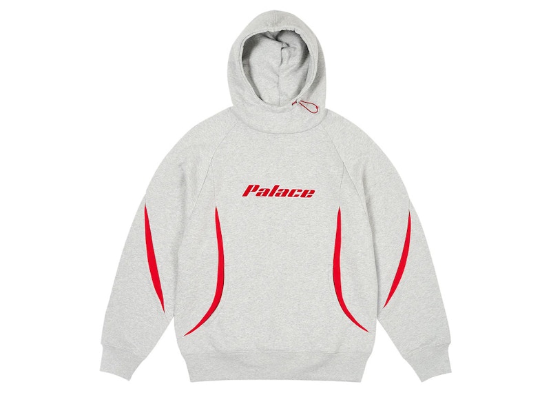 袖丈長袖Palace Border Hood Grey Marl/Navy - パーカー