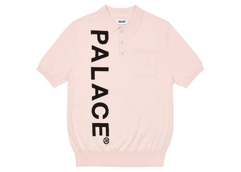 Palace Intarsia Font Polo Pink Men's - FW22 - US
