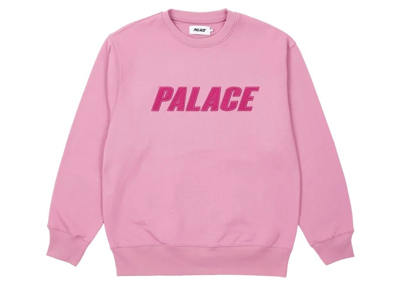 Palace Iridescent Applique Crew Ultra Mauve Men's - SS23 - US