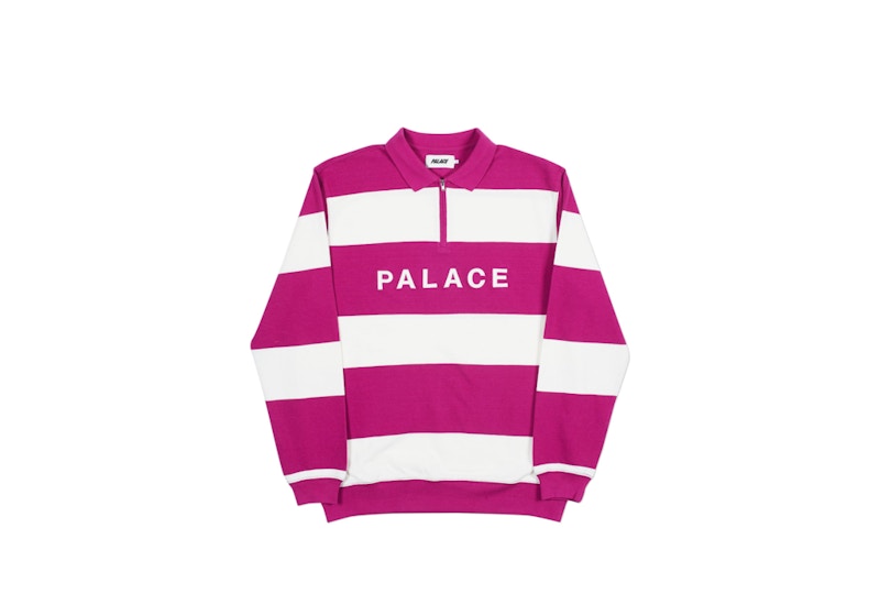 Pre-owned Palace Men's J Stripe Crew In Pink/white In Multi