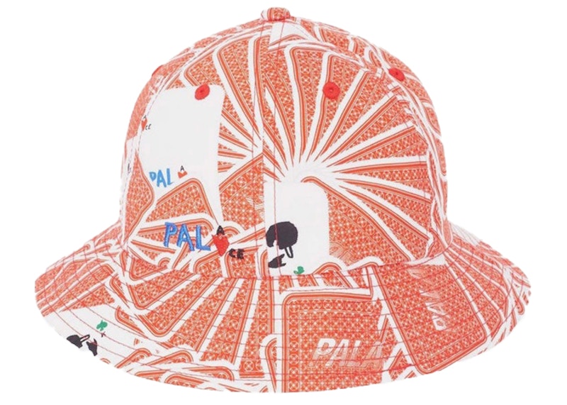 Pre-owned Palace Men's  Jcdc Cards Bucket Hat In Red