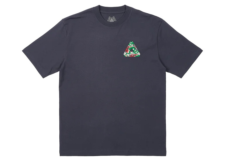 Palace Jungle Camo Tri-Ferg T-Shirt Navy Men's - SS23 - US