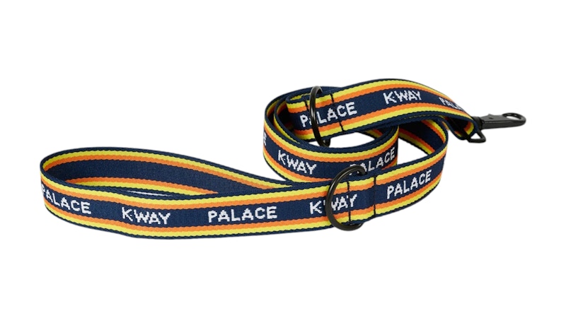 Pre-owned Palace Men's  Kway Dog Leash In Navy Blue/yellow Stripe In Multi