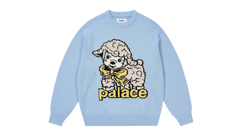 Palace Lamb Knit Sweater Skyline Blue Men's - SS26 - US