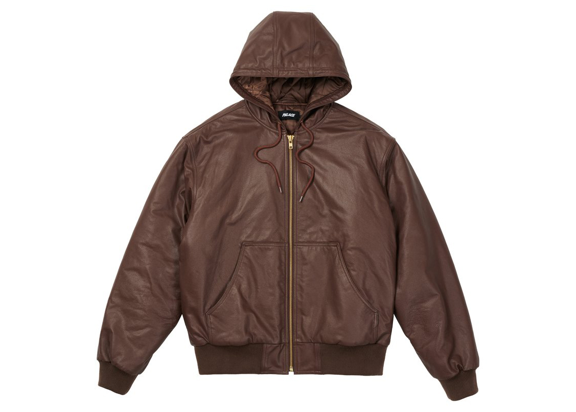 Palace Leather Bossy Jacket Brown Men's - FW21 - US