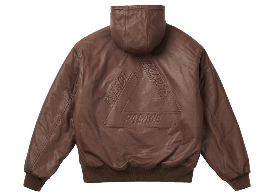 Palace Leather Bossy Jacket Brown Men's - FW21 - US