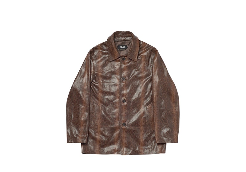 Palace Leather Bossy Jacket Brown Men's - FW21 - US