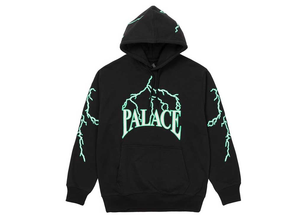 palace lightning ライトニング パーカー hoodie 黒