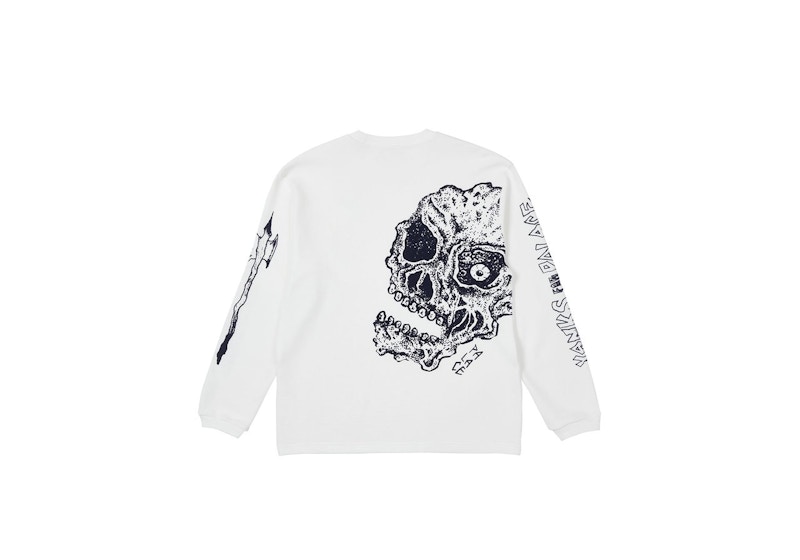 Pre-owned Palace Men's Lotties Thermal Skull Longsleeve In White