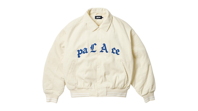 Pre-owned Palace Men's Love Varsity Jacket In Soft White