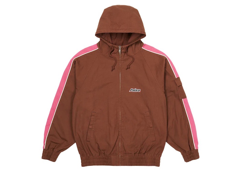 Palace Lowercase Hooded Cotton Jacket Brown/Pink Men's - FW22 - GB