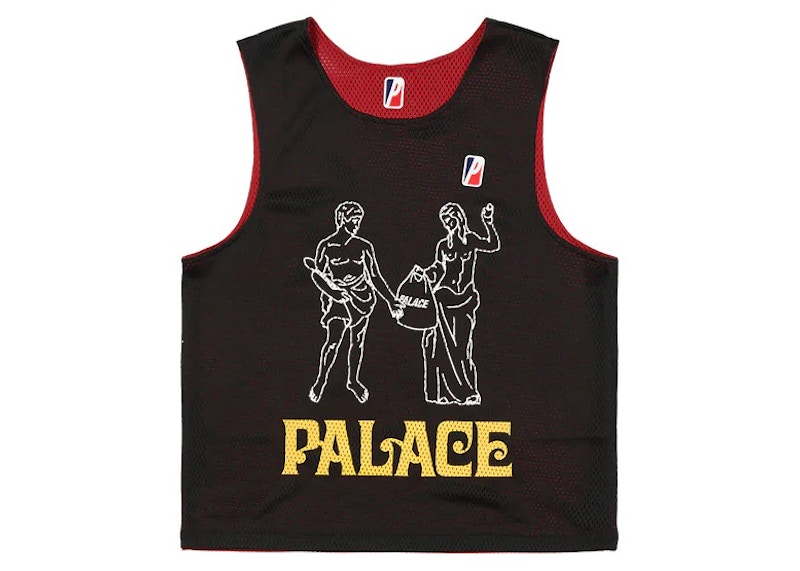 Pre-owned Palace Men's Mesh Practice Vest In Black/red