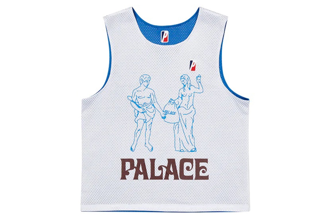 Pre-owned Palace Mesh Practice Vest White/blue