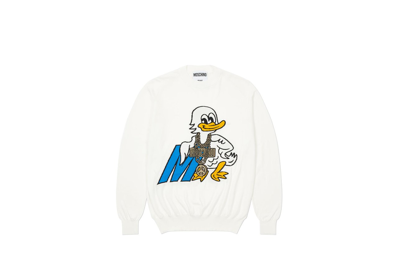 Palace Moschino Knitted Jumper White - FW20
