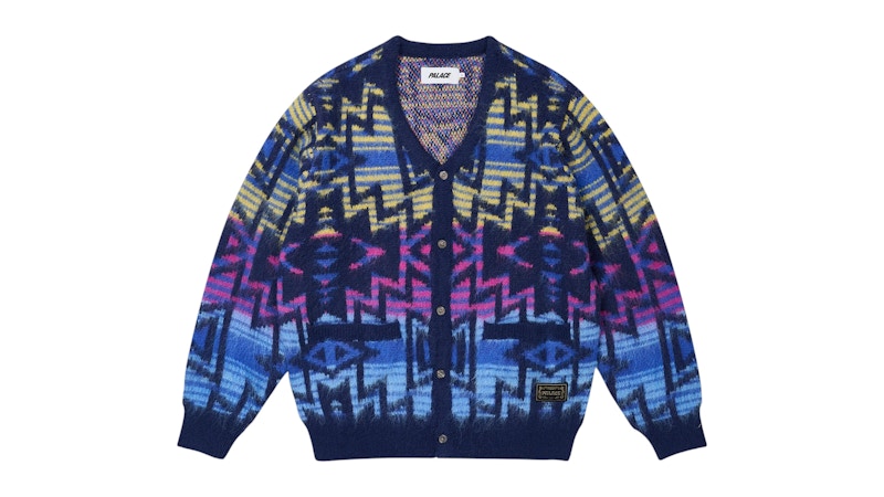 Palace Navajo Knit Cardigan Blue メンズ - FW25 - JP
