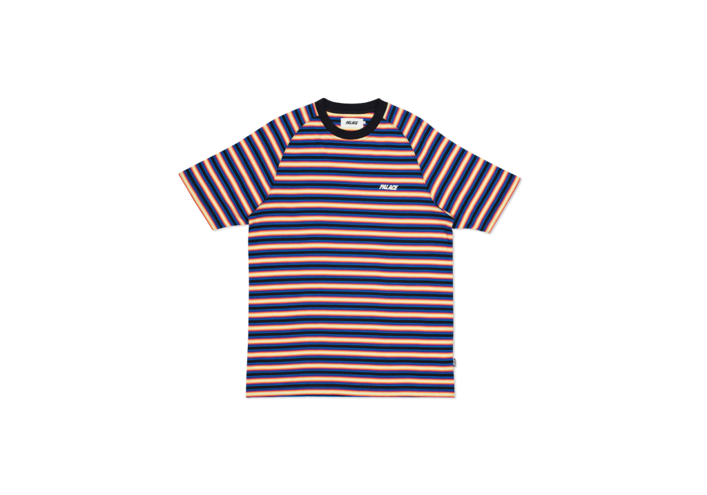 Palace Neon Stripe T-Shirt Black/Orange Men's - Summer 2016 - US