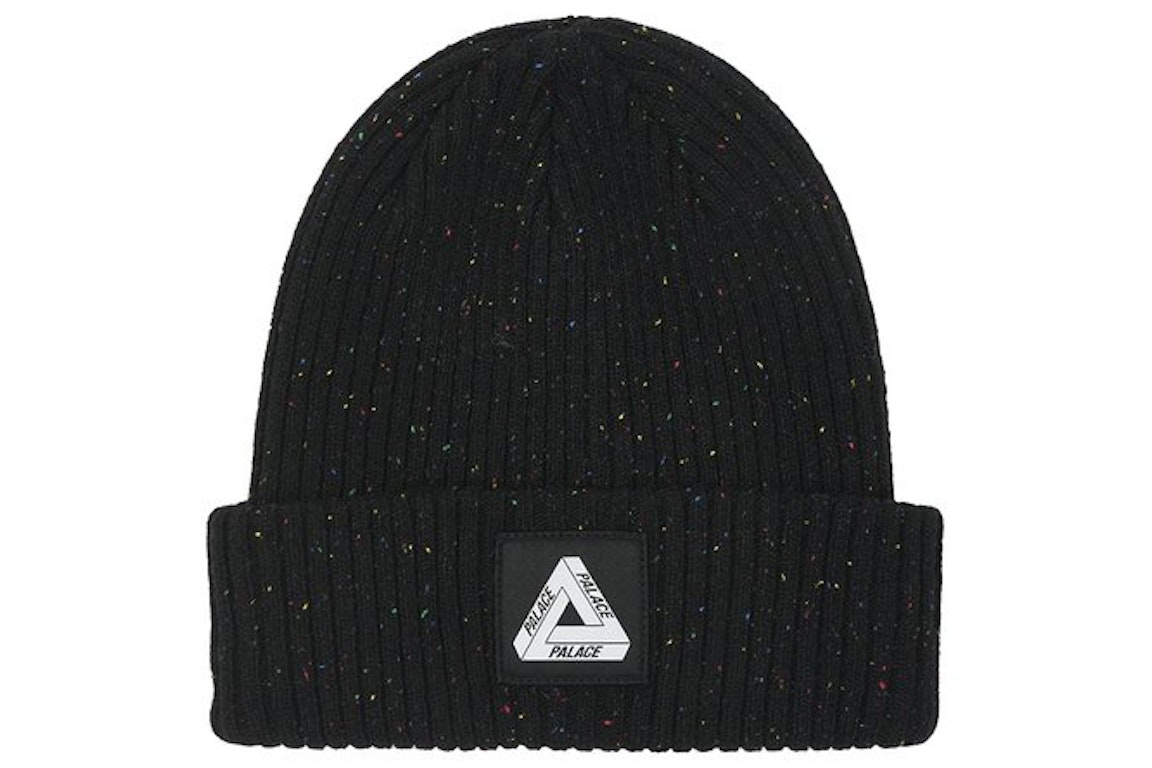 Pre-owned Palace Nepped Tri-ferg Patch Beanie Black