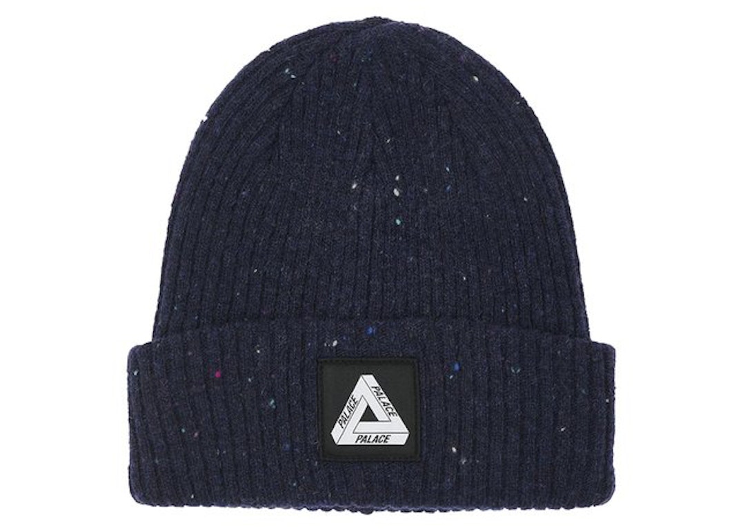 Pre-owned Palace Nepped Tri-ferg Patch Beanie Navy