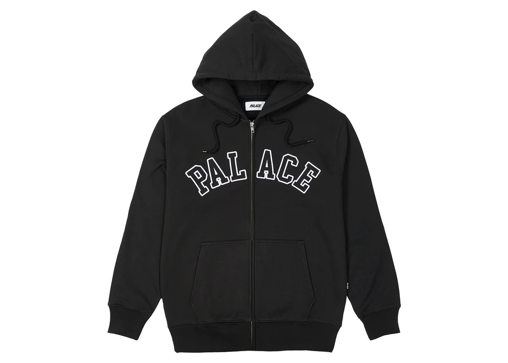 Palace Outline Arch Zip Hood Black