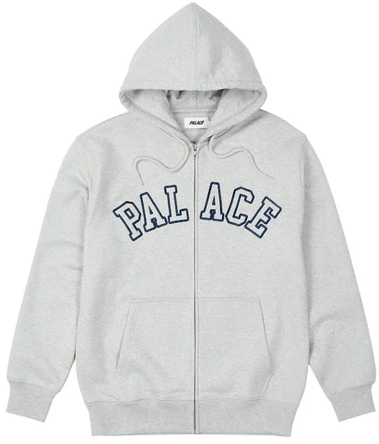 Palace Outline Arch Zip Hood Grey Marl Men's - SS23 - US
