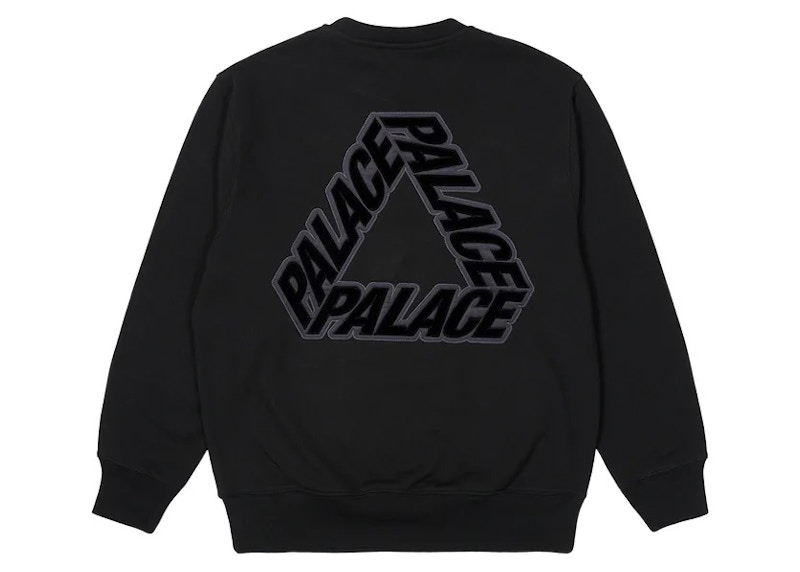 Palace P-3 Applique Crew Black Men's - FW22 - GB