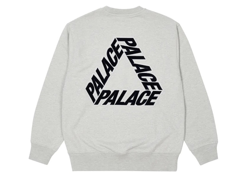 Palace P-3 Applique Crew Grey Marl Men's - FW22 - US