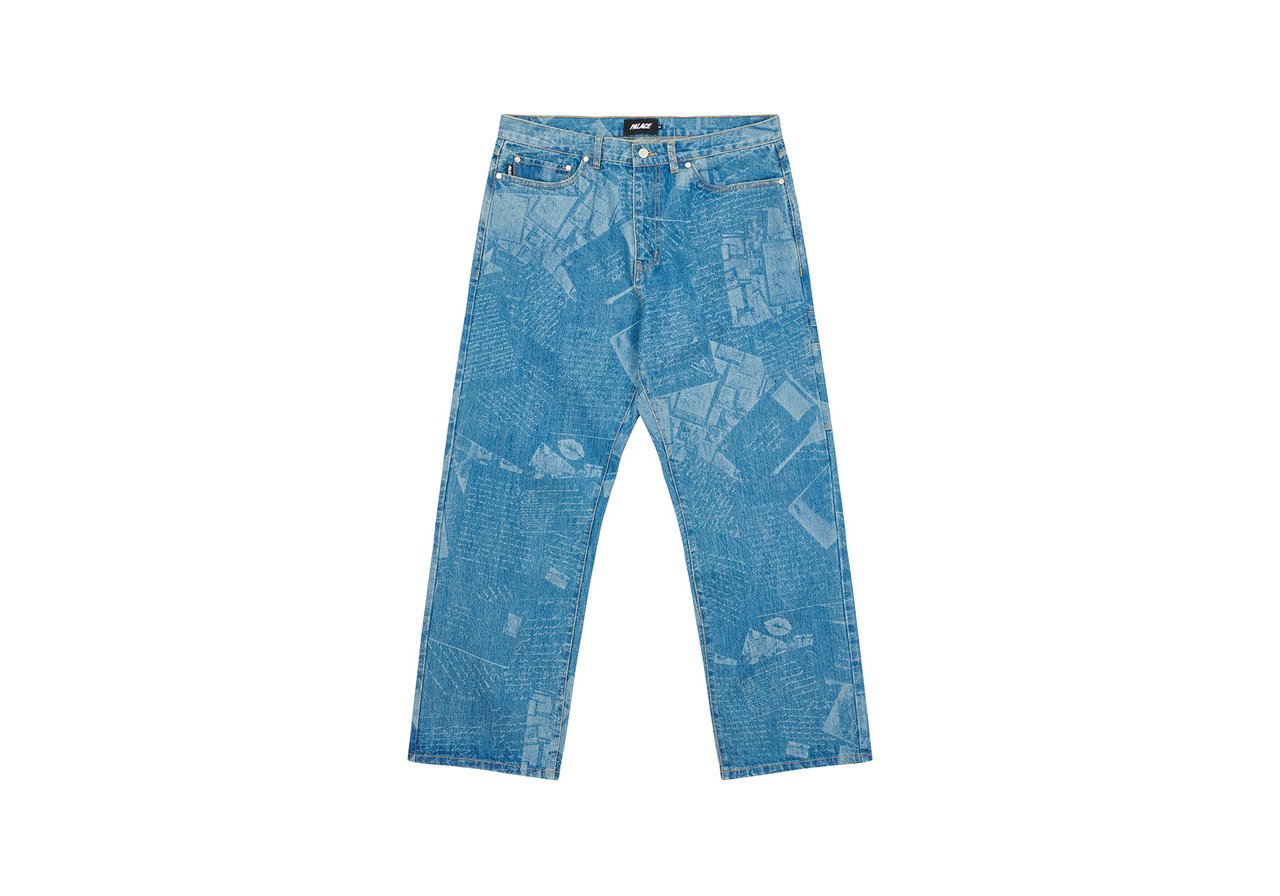 Palace Ultimate Chill Baggier Jean Crystalised Blue Men's - SS23 - US