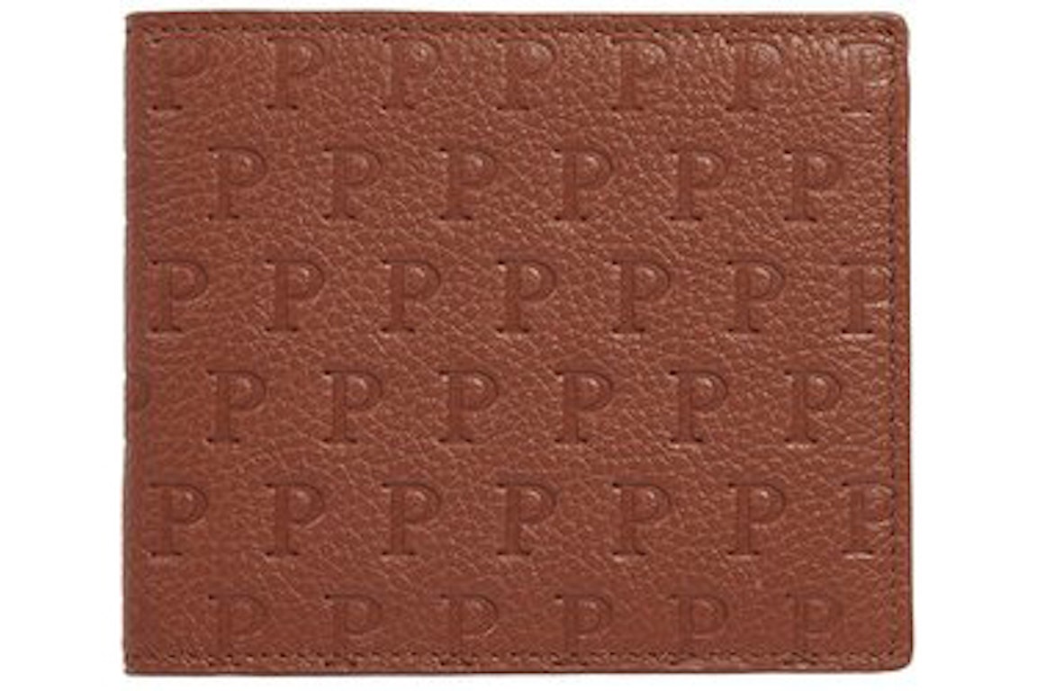 Pre-owned Palace P Embossed Billfold Wallet Brown